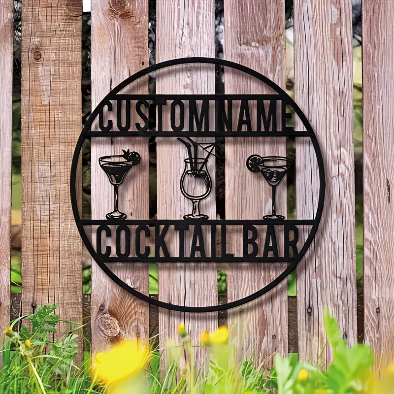 Home Bar Cafe - Papan Nama Bar Koktail Kustom, Dekorasi