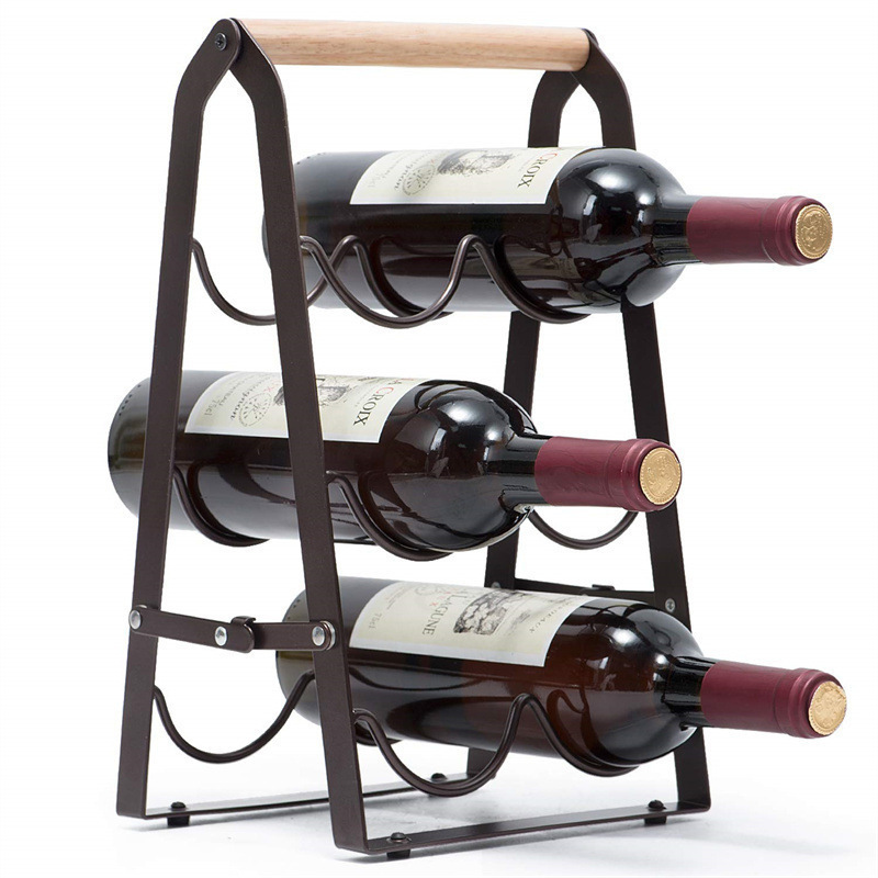 Home Bar Shelf - Rak Penyimpanan Botol Anggur Lipat Berbahan