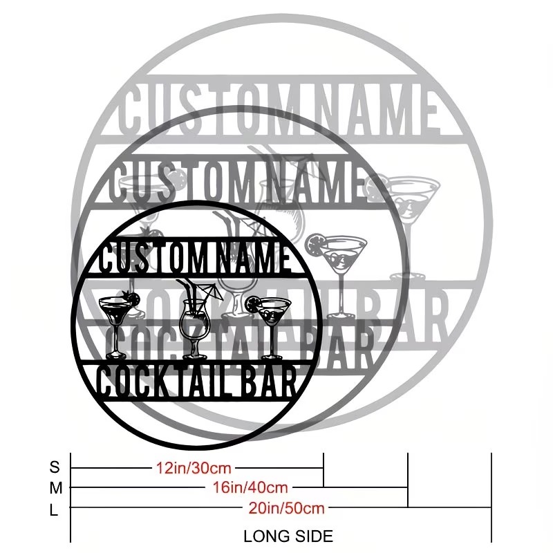 Papan Nama Bar Koktail Kustom, - Home Bar Cafe ulasan dan harga