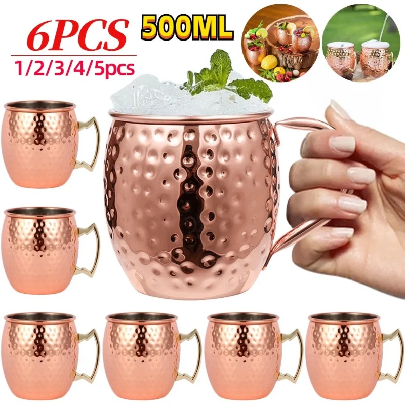 1-6 Buah Cangkir Anggur Koktai - Mule Copper Mug ulasan dan harga