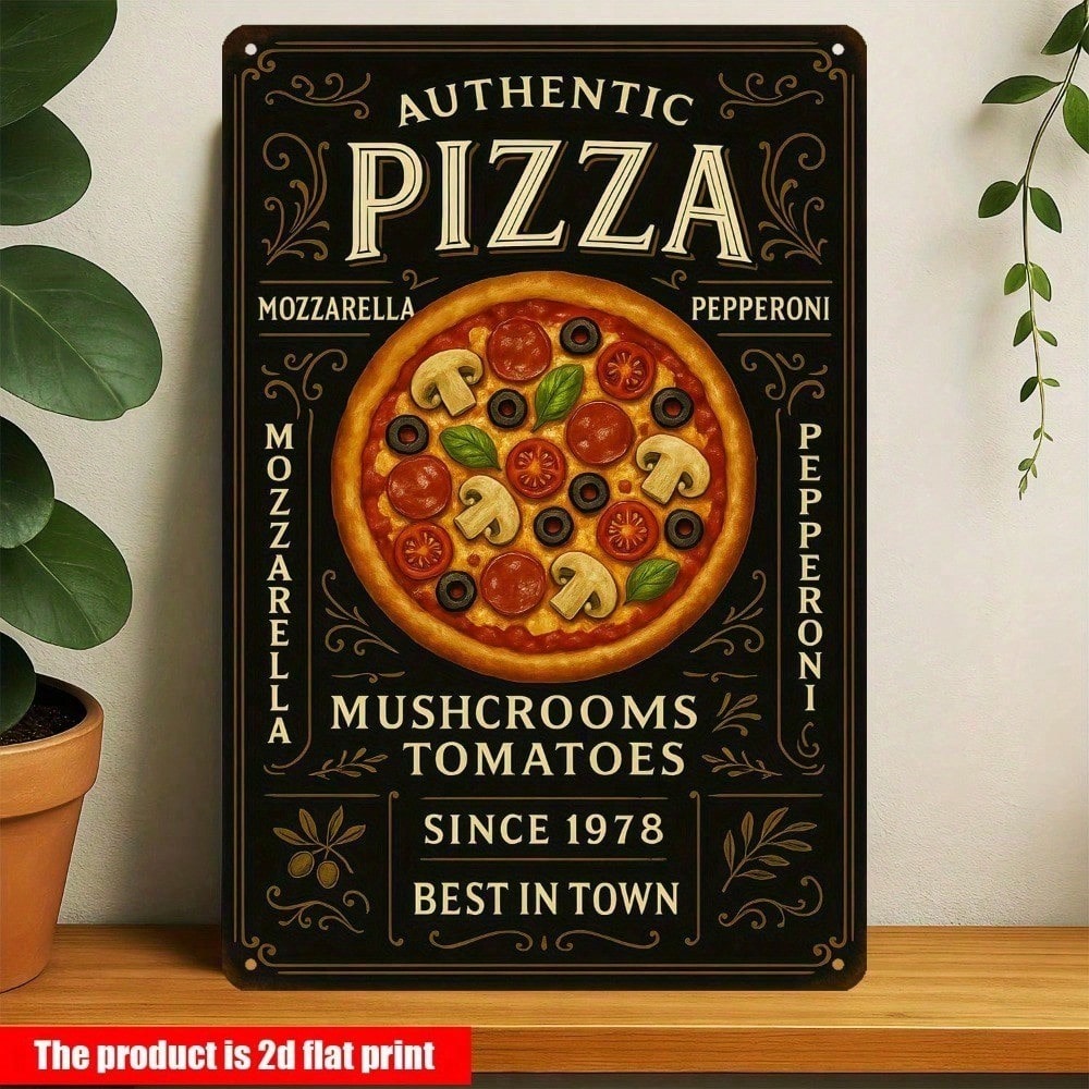 Papan Logam Vintage Pizzeria - - Home Bar And Kitchen ulasan dan harga
