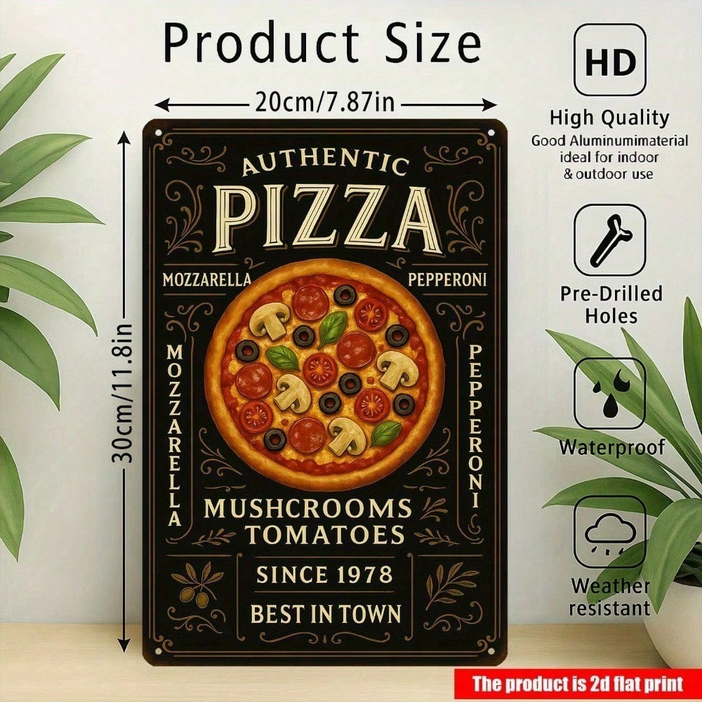 Papan Logam Vintage Pizzeria - - Home Bar And Kitchen ulasan dan harga